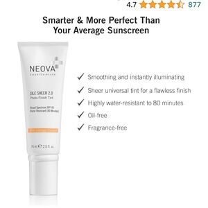Neova Silc sheer 2.0 Broad Spectrum SPF49 water resistant 80min 74ml exp 06/26